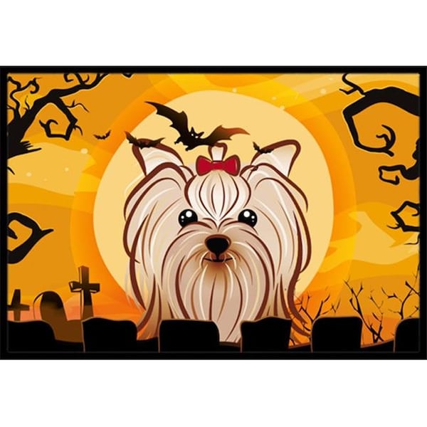 Carolines Treasures BB1762JMAT Halloween Yorkie Yorkishire Terrier Indoor & Outdoor Mat; 24 x 36 in. BB1762JMAT - main